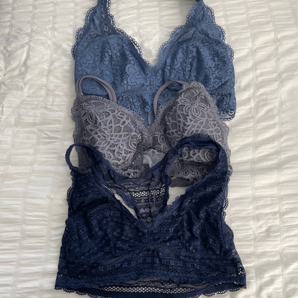 Bundle of Blue Lace Bralettes